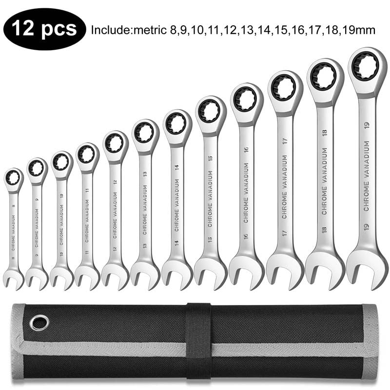 Keys Set Ratchet Spanner Wrench Socket Set Combination Ratcheting Wrench Set Chrome Vanadium Kit Car Repair Tools Set
