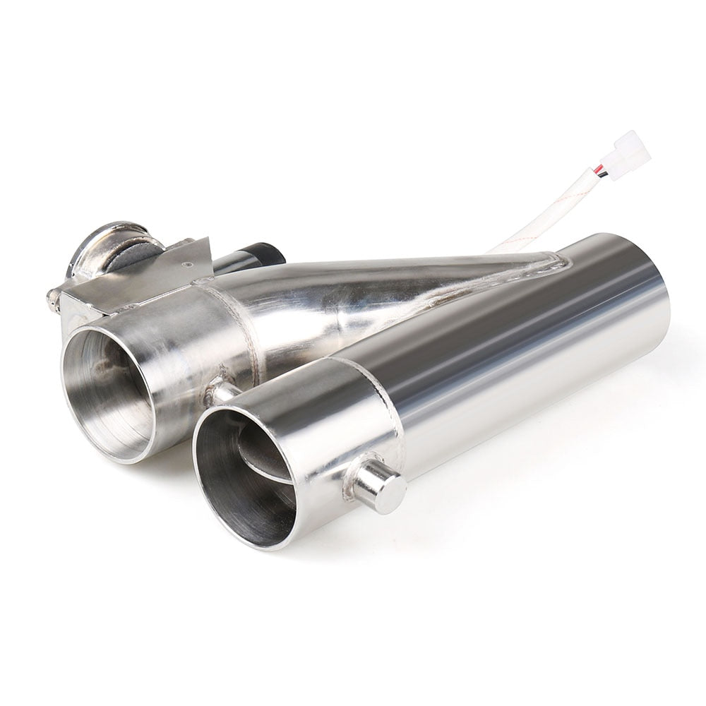 2.25'' 2.5" 3" Double Electric Exhaust Kit Y pipe Exhaust Control Valve With Dual Valve system and remote control.
