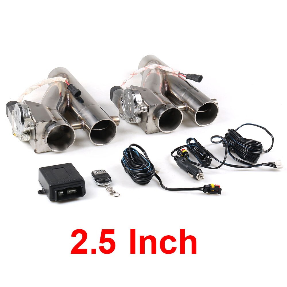 2.25'' 2.5" 3" Double Electric Exhaust Kit Y pipe Exhaust Control Valve With Dual Valve system and remote control.