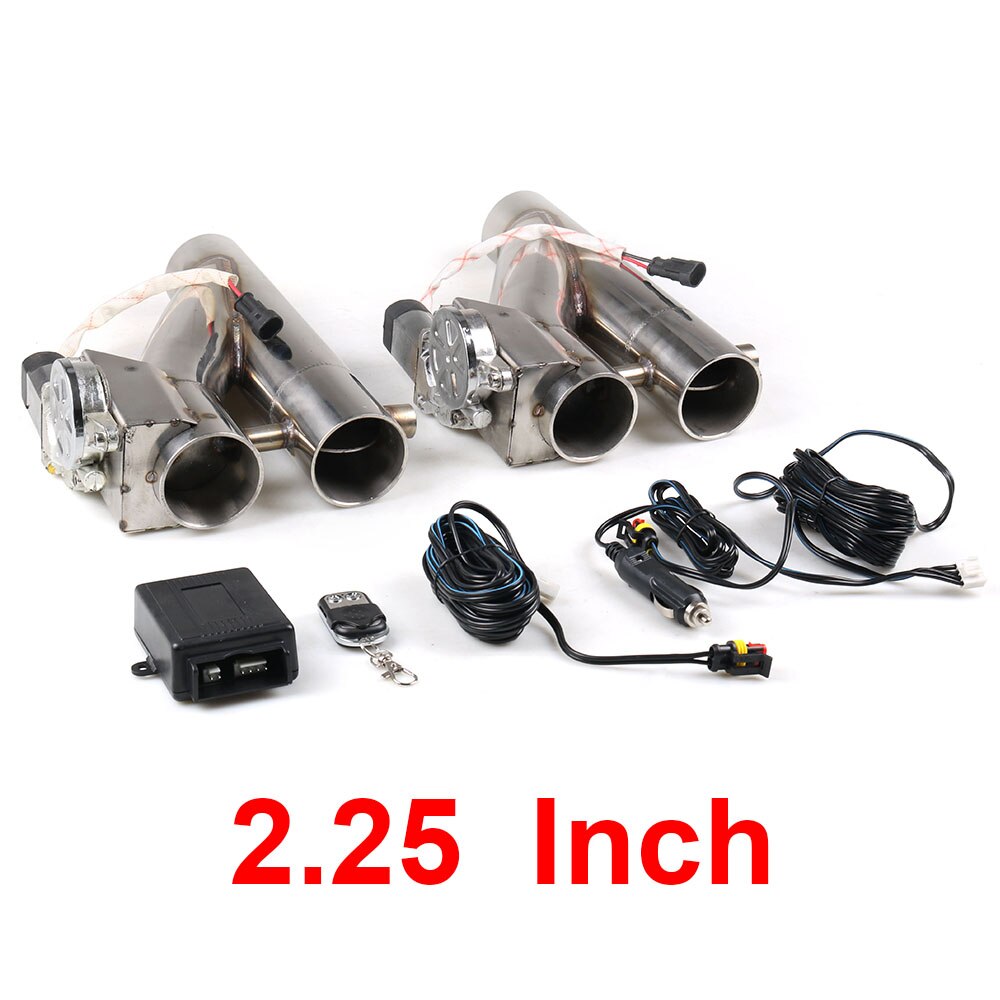 2.25'' 2.5" 3" Double Electric Exhaust Kit Y pipe Exhaust Control Valve With Dual Valve system and remote control.