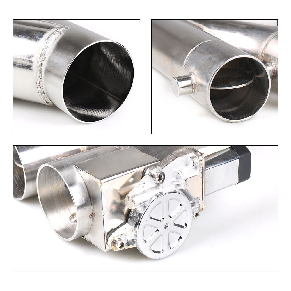 2.25'' 2.5" 3" Double Electric Exhaust Kit Y pipe Exhaust Control Valve With Dual Valve system and remote control.