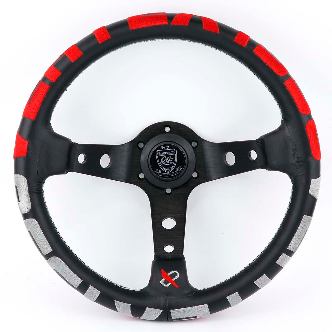 jdm Vertex Style 13inch Genuine Leather Embroidery Drift Sport Steering Wheel