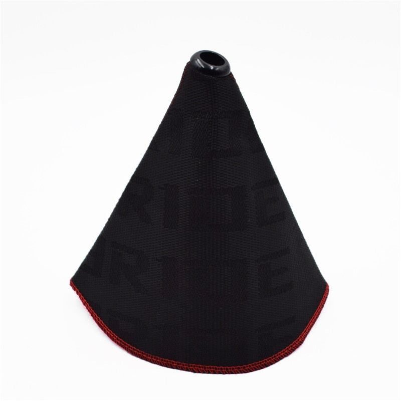 JDM Style Bride High Quality Hyper Fabric Shifter Boot Racing Shift Knob Cover Collars for Universal Car With Red Stitching