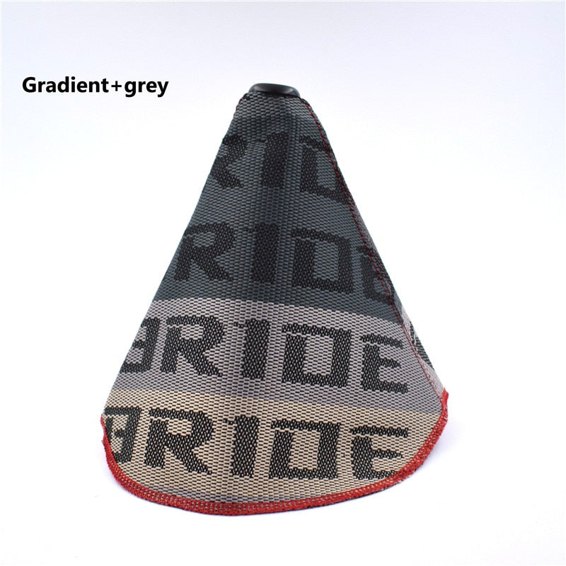 JDM Style Bride High Quality Hyper Fabric Shifter Boot Racing Shift Knob Cover Collars for Universal Car With Red Stitching