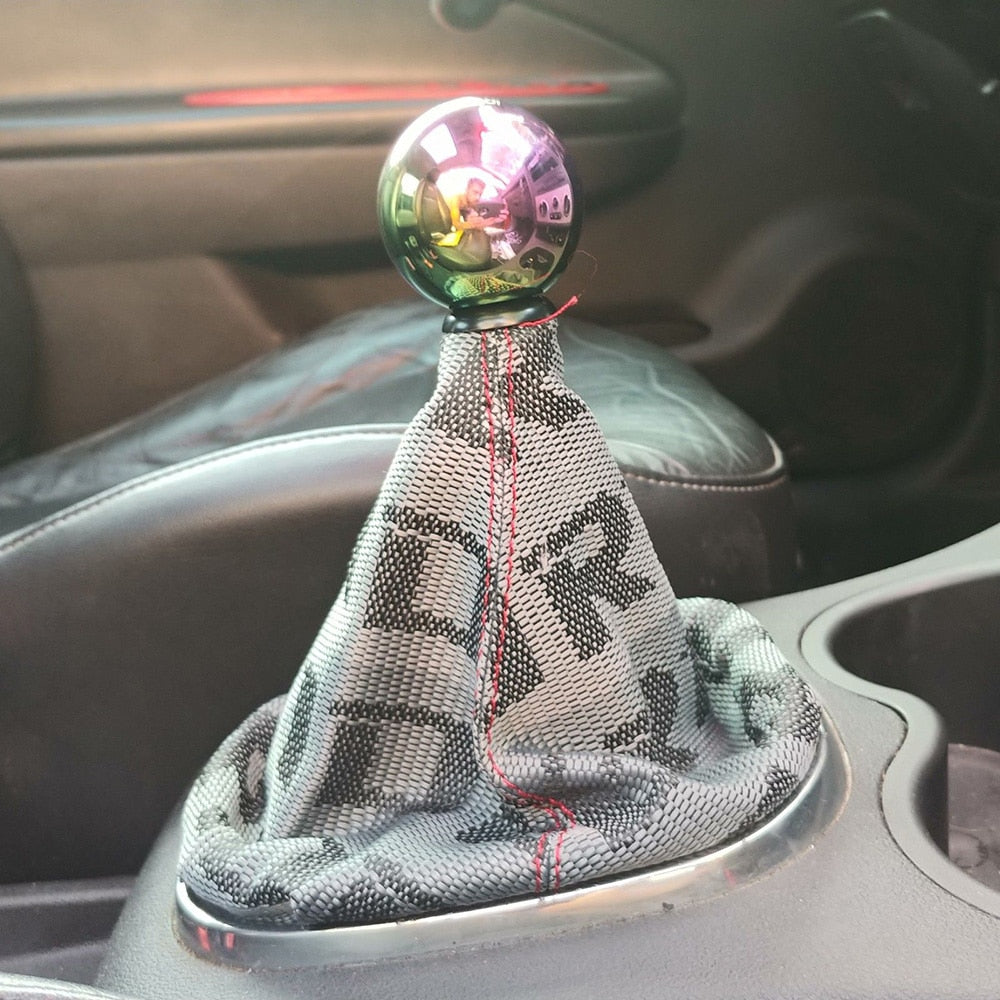 JDM Style Bride High Quality Hyper Fabric Shifter Boot Racing Shift Knob Cover Collars for Universal Car With Red Stitching