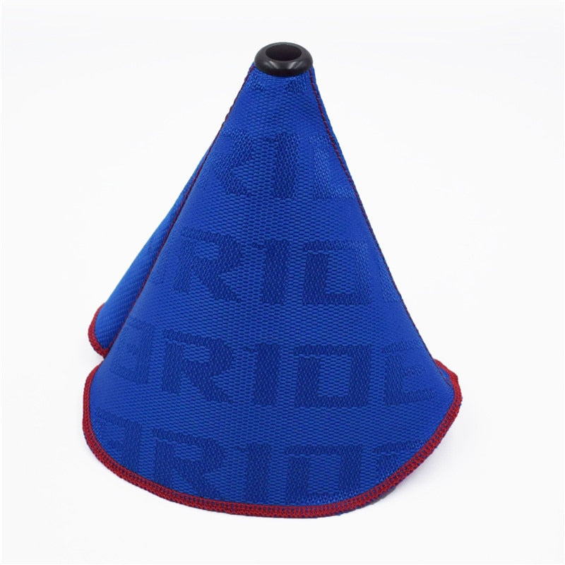 JDM Style Bride High Quality Hyper Fabric Shifter Boot Racing Shift Knob Cover Collars for Universal Car With Red Stitching