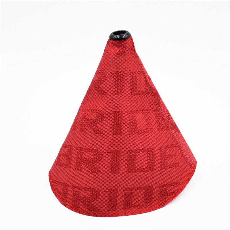 JDM Style Bride High Quality Hyper Fabric Shifter Boot Racing Shift Knob Cover Collars for Universal Car With Red Stitching