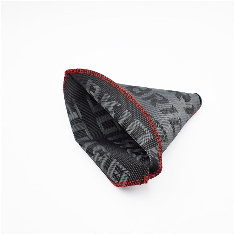 JDM Style Bride High Quality Hyper Fabric Shifter Boot Racing Shift Knob Cover Collars for Universal Car With Red Stitching