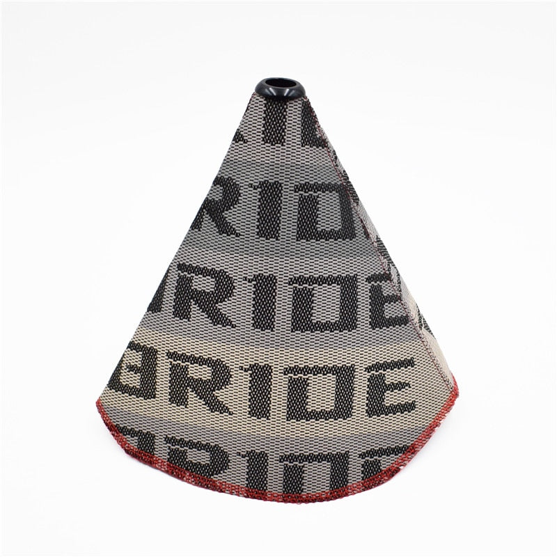 JDM Style Bride High Quality Hyper Fabric Shifter Boot Racing Shift Knob Cover Collars for Universal Car With Red Stitching