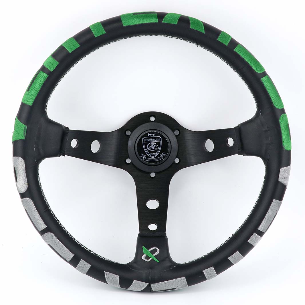 jdm Vertex Style 13inch Genuine Leather Embroidery Drift Sport Steering Wheel