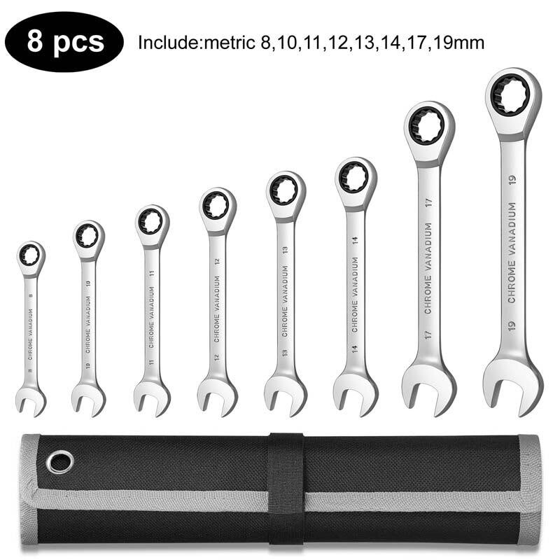 Keys Set Ratchet Spanner Wrench Socket Set Combination Ratcheting Wrench Set Chrome Vanadium Kit Car Repair Tools Set