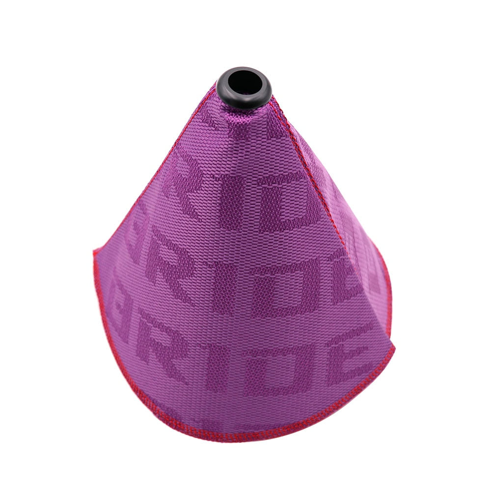JDM Style Bride High Quality Hyper Fabric Shifter Boot Racing Shift Knob Cover Collars for Universal Car With Red Stitching